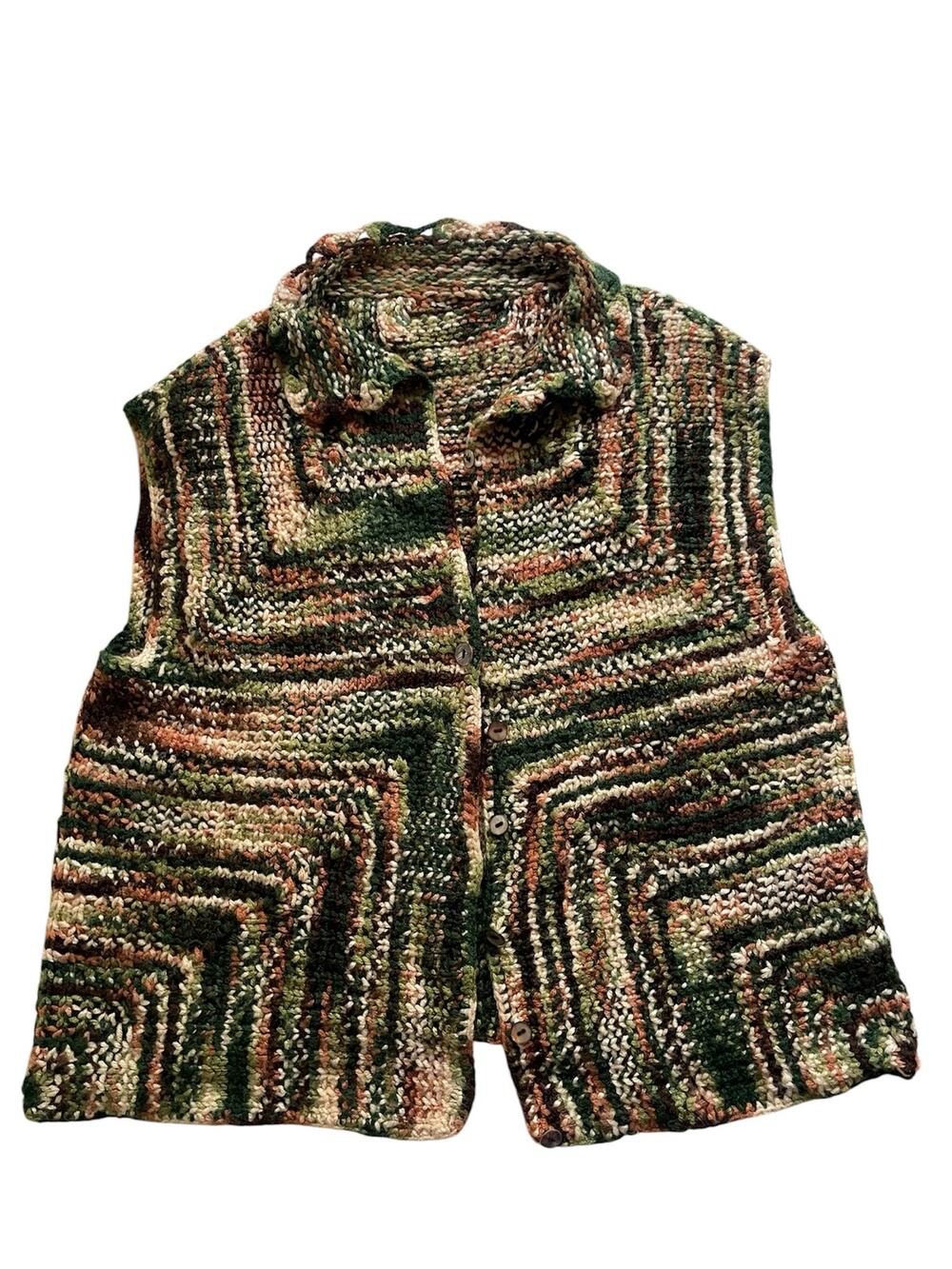 Stunning Handmade Mitered Square Knit Vest
